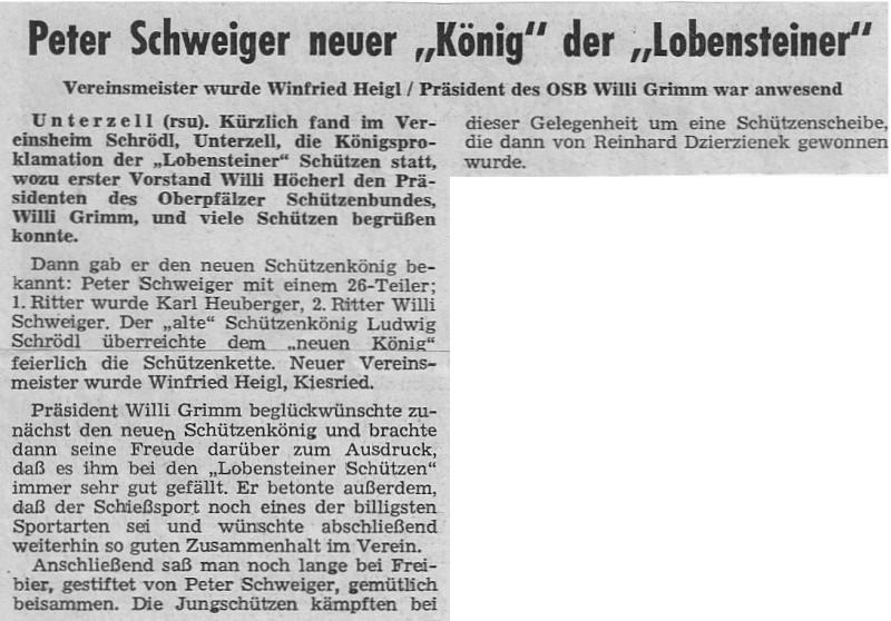 Zeitungsartikel Knigsschieen 1975