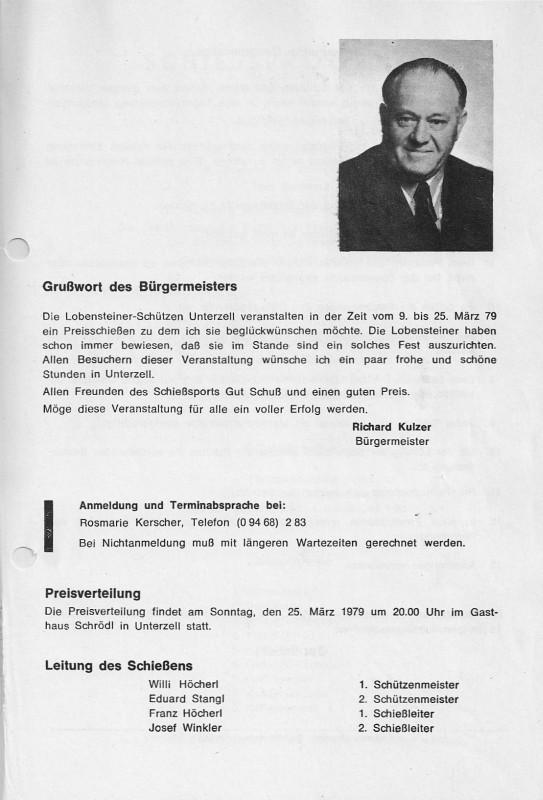 Zeitungsartikel Preisschieen 1979